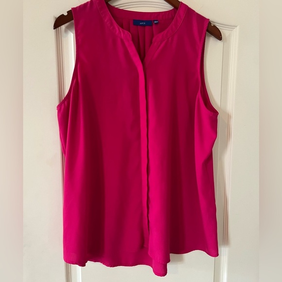APT 9 Fuchsia Sleeveless Polyester Blouse Women’s Size XXL - Picture 1 of 16